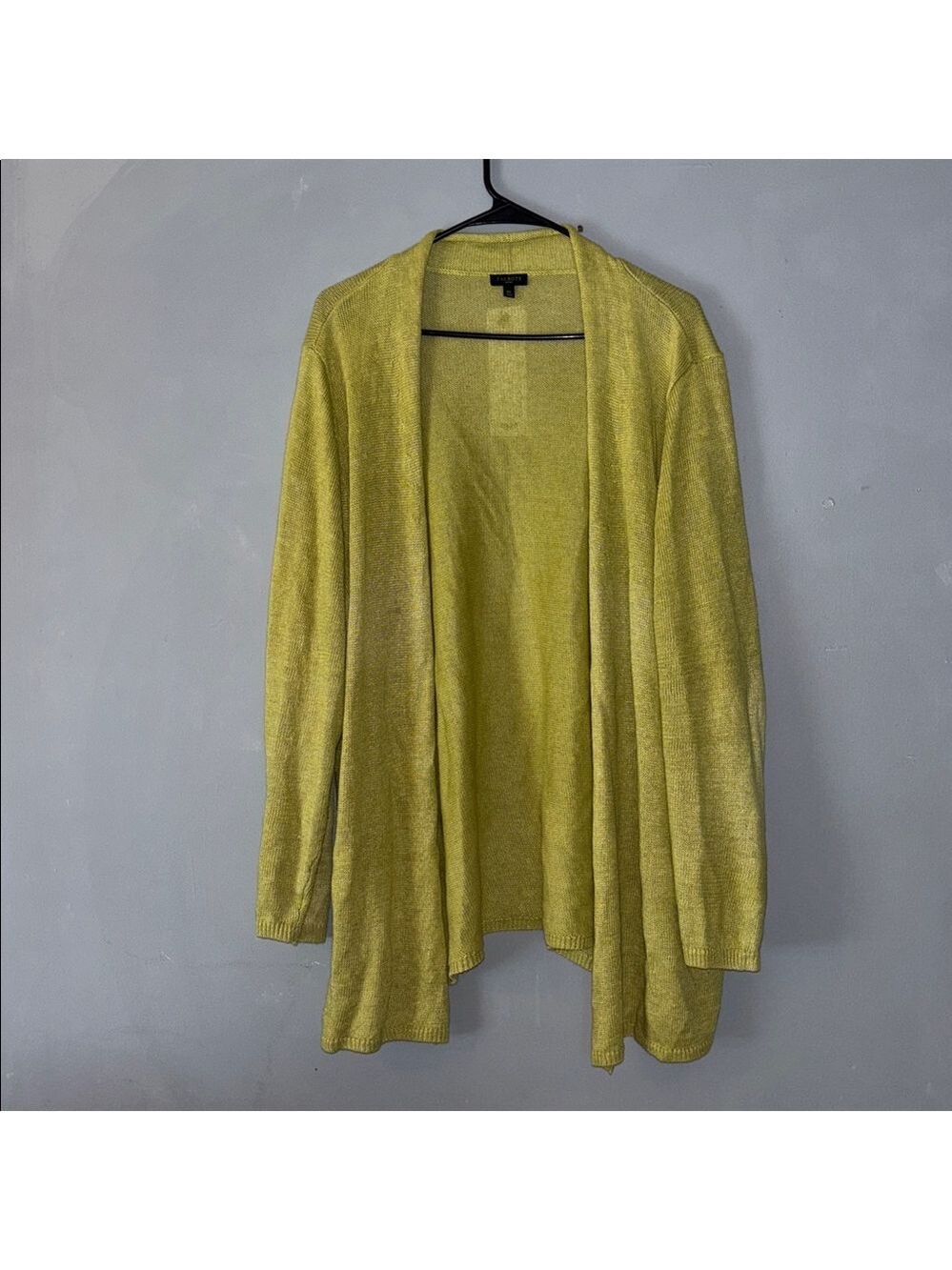 Talbots Plus Linen Olive Cardigan Open Front Plus Cardigan Women’s 3X